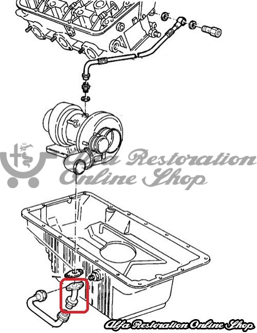 Alfa 164/166 2.0 TB V6 Turbo Oil Return Pipe