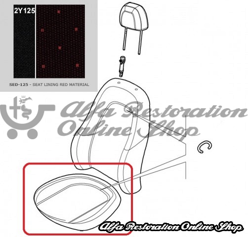 Fiat Grande Punto (2005-2008) Front Seats Base/Cushion Fabric (Red)