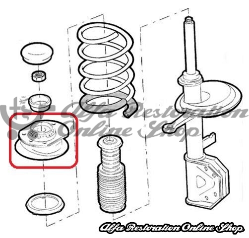 Alfa 33 907 Series Front Suspension Left Side Top Mount (3 nut strut)