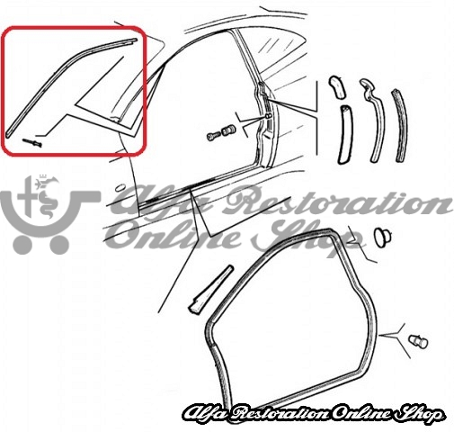Alfa Spider/GTV Windscreen Metal Trim (Left Side)