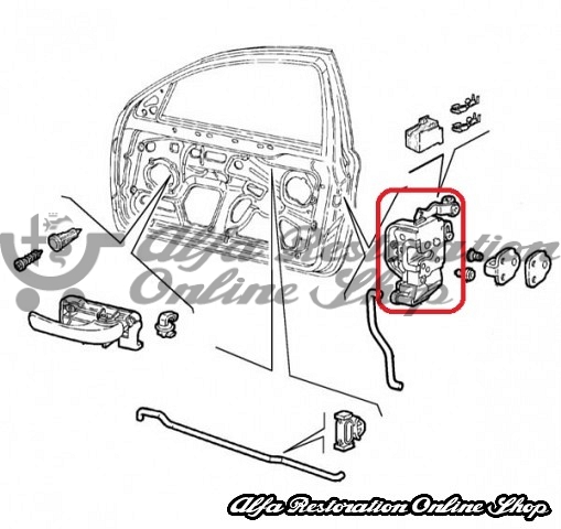 Alfa 147/GT Front Right Door Locking Mechanism (3/5 Door Versions)