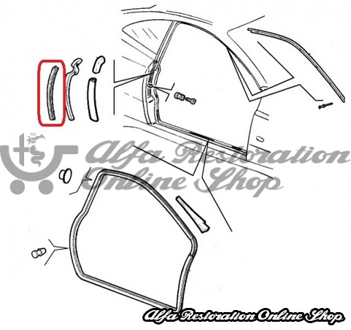 Alfa GTV/Spider (916 Series) Door Catch Plastic Channel
