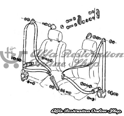 Alfa 33 907 Series Front Seat Belts (Height Adjustable)