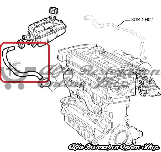 Alfa 147/156/GT Coolant Tank Lower Radiator Hose