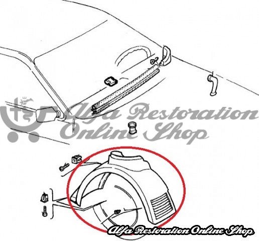 Fiat Tempra/Tipo Right Side Front Wheel Plastic Liner