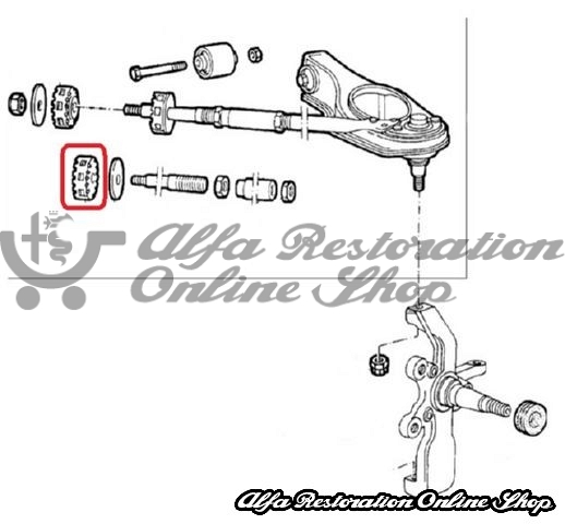 Alfa 75/Milano/Alfetta/Giulietta/GTV6 Front Suspension Caster Link Bush (Wheel arch Side)