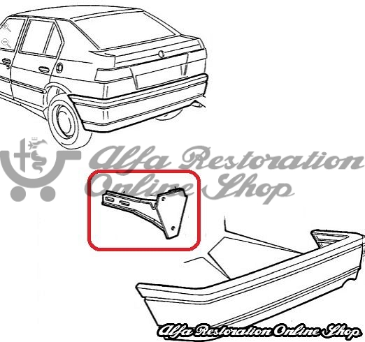 Alfa 33 907 Series Rear Bumper Bracket - Right
