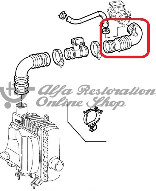 Alfa 147/GT 1.6/1.8/2.0 TS Air Intake Sleeve (Throttle Side)