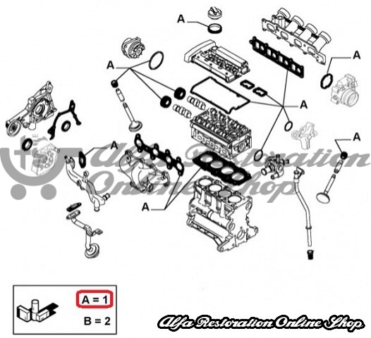 Alfa 156 2.0 JTS Cylinder Head Overhaul Kit