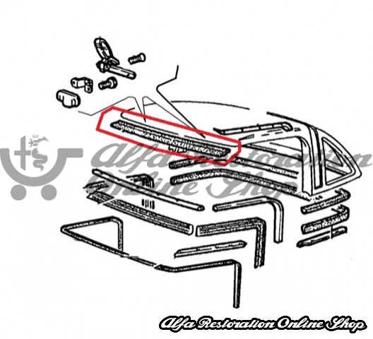 Alfa Spider 115 Series Hard Top Horizontal Seal (Windscreen Top)