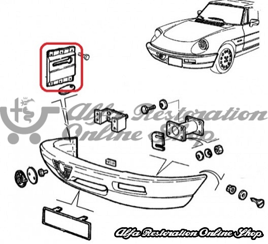 Alfa Spider 115 Series Front Bumper Plastic Right Side Bracket (on Bumber)