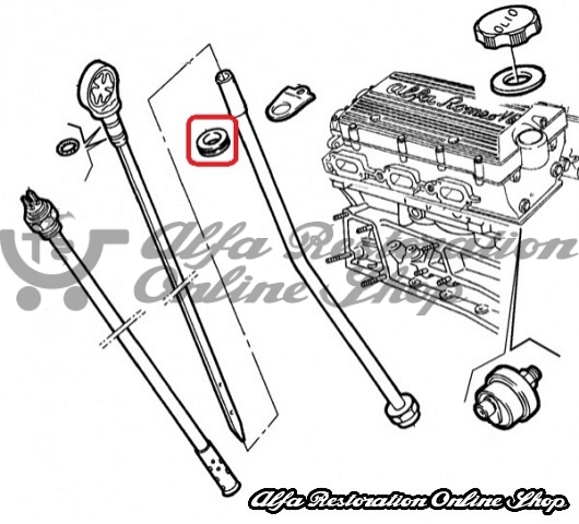 Alfa 164 3.0 V6 24V Oil Dipstick Tube Mounting Seal