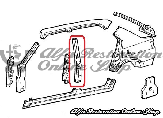 Alfa 33 905/907 Series Left B Pillar (Complete with Internal Panel)