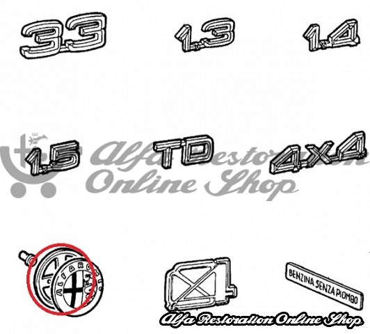 Alfa 33 905/907 Series "Alfa Romeo" Boot Emblem Rubber Seal
