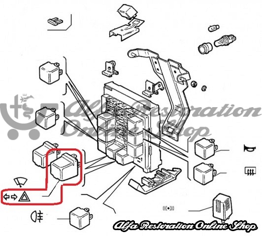 Alfa 33 907 Series Turn Indicator/Flasher Relay (with Car Radio Preinstallation)