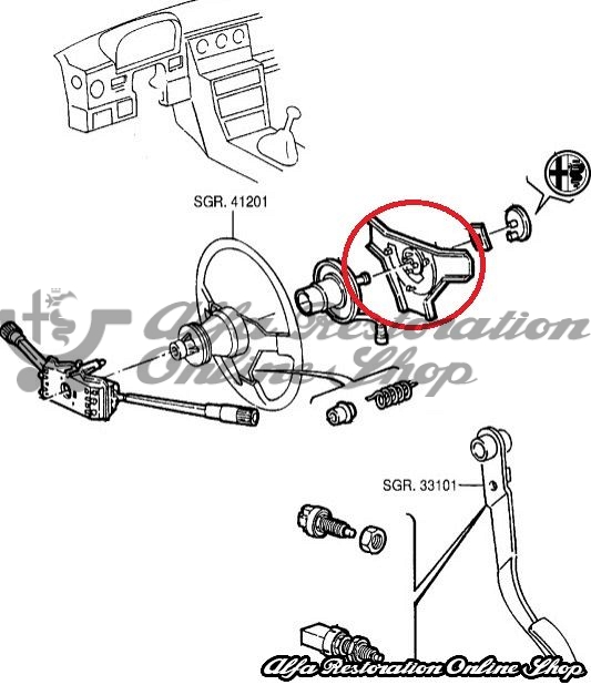 Alfa 33 907 Series Warning Horn Pad