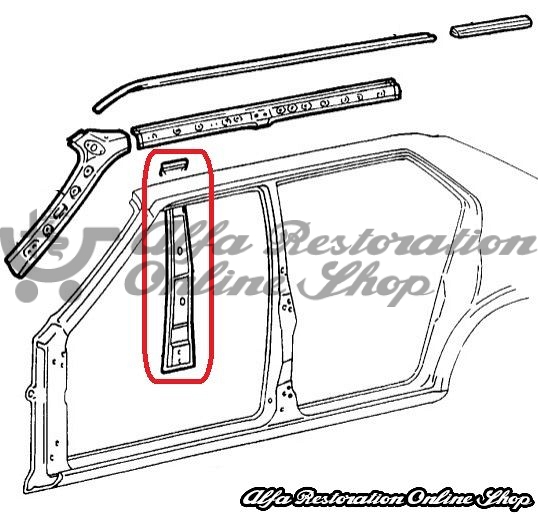Alfa 33 905/907 Series Left B Pillar Internal Panel