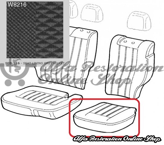 Alfa Romeo 147 Rear Left Seat Base Fabric (SED-216)