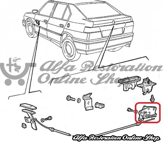 Alfa 33 907 Series Boot/Trunk Locking Mechanism Catch