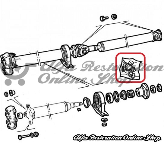 Alfa Romeo Spider 115 Series Prop Shaft U Joint Repair Kit