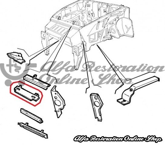 Spider Series 4 (1990 - 1993) EU/USA Upper Front Panel/Clip/Nose Inner Panel