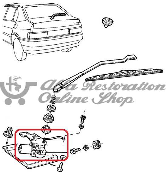 Alfa 33 905 Series Rear Wiper Motor