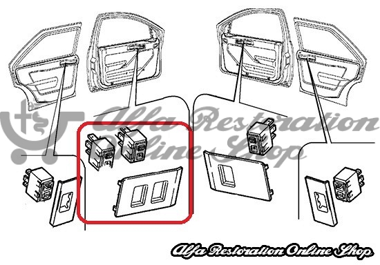 Alfa 155 Front Left Door Power Window Switch (LHD)
