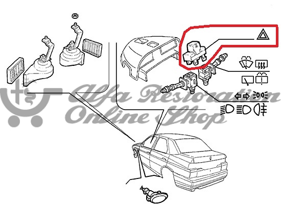 Alfa 155 Hazard Lights Switch