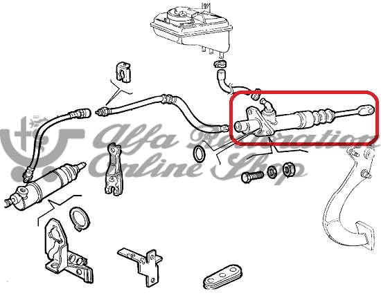 Alfa 145/146 Boxer Clutch Master Cylinder (LHD/Metal Fork)