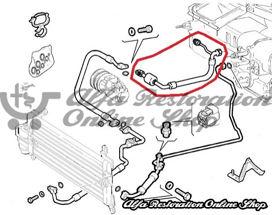 Fiat Punto (1997-1999)/Lancia Y (1995-2000) Air Conditioning Hose (Evaporator to Compresso