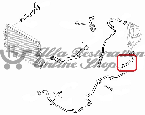 Alfa 159/Brera/Spider 2.0 JTDM Coolant Expansion Tank Hose