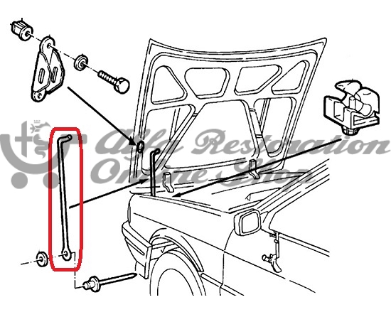 Alfa 33 905 Series Bonnet/Hood Rod Rest Rod