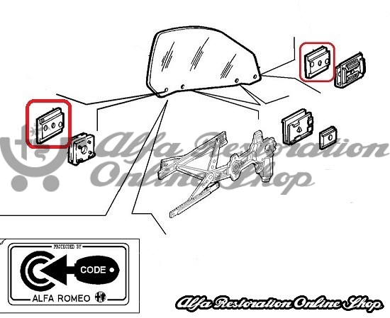 Alfa GTV/Spider 916 Series Window Regulator Mounting Metal Plate