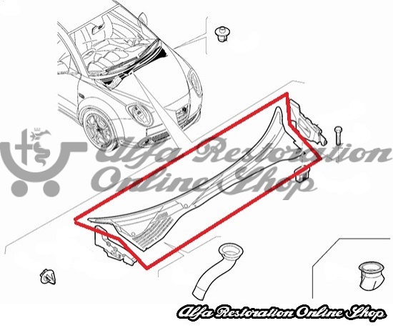 Alfa MiTo Windscreen Wiper Grille (RHD models)