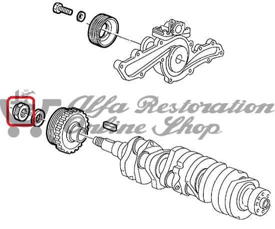 Alfa 75/Milano/SZ/RZ/155/164/GTV/Spider 2.0 TB/2.5/3.0 V6 24V Crankshaft Pulley Nut