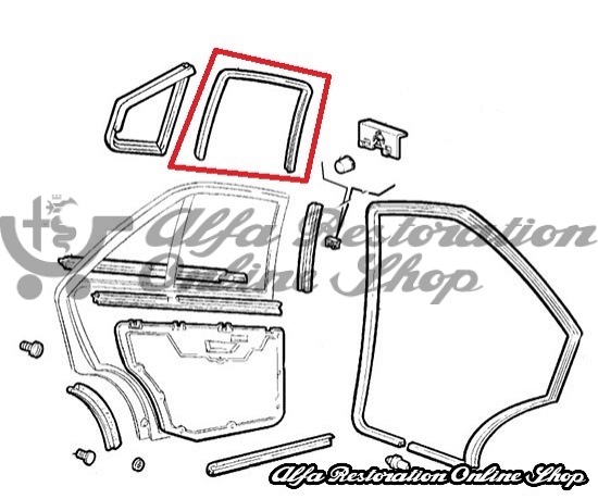 Alfa 155 Rear Left Door Window Slider Velvet