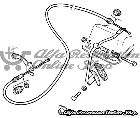 Alfa 33 Twin Carburetor Engines Accelerator Cable (LHD)