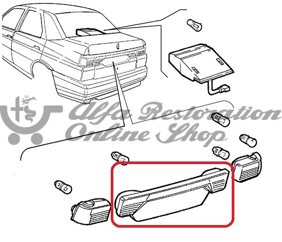 Alfa 155 Boot/Trunk Reflector & Lights Assembly