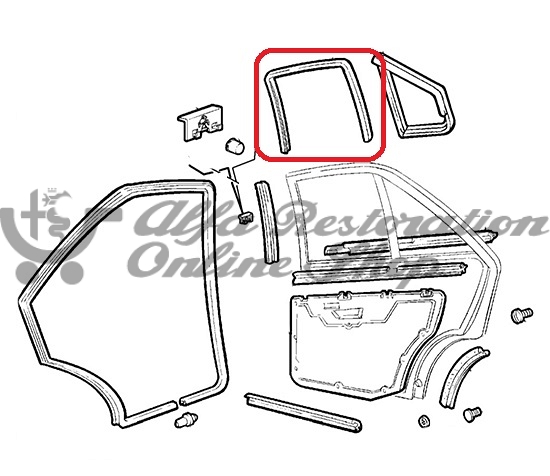 Alfa 155 Rear Right Door Window Slider Velvet