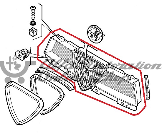 Alfa 155 Radiator Grille (Predisposed for Painting)