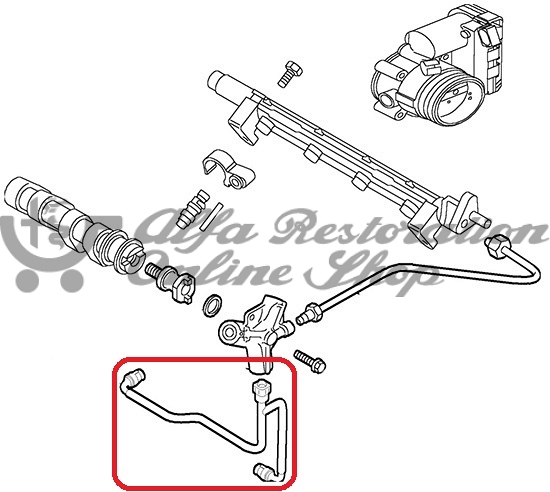 Alfa 156/GT/GTV '98/Spider '98 JTS Fuel Rail Hose