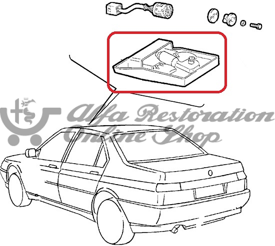 Alfa 164 FL92/Super/USA MY 94-95 Dome Light