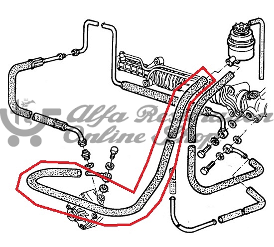 Alfa 33 Power Assisted Steering Hose (feed line) 16mm