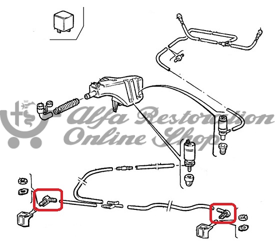 Alfa 75/Milano/33/155/164 Headlight Washer Union