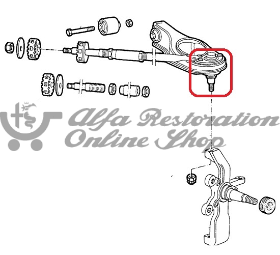 Alfa 90/75/Milano/SZ/RZ/ Alfetta/Giulietta Front Suspension Upper Control Arm Ball Joint Set