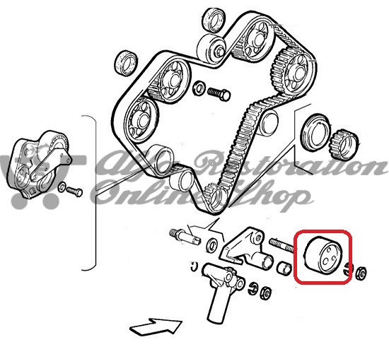 Alfa 164 FL92/Super/USA MY 95 3.0 V6 24V Timing Belt Fixed Tensioner Pulley