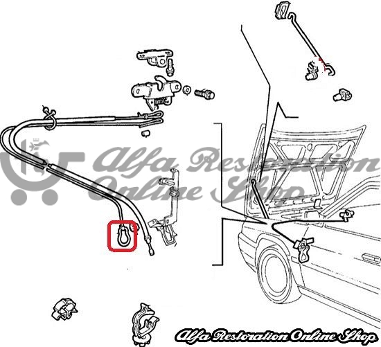 Alfa 33/Alfasud/Sprint Hood Release Emergency Cable