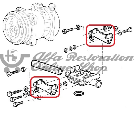 Alfa 33 907 Series Air Conditioning Compressor Bracket Set