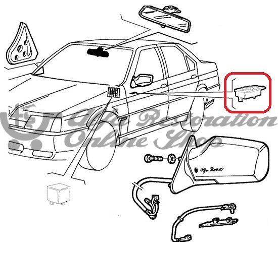 Alfa Romeo SZ/RZ/Alfa 164 Series 1 Electric Mirror Adjustment Switch