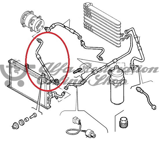 Alfa 155 Air Conditioning Hose (Compressor to Condenser)